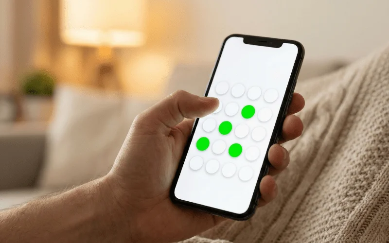 Volante digital da Mega da Virada com numeros sendo selecionados na tela do celular